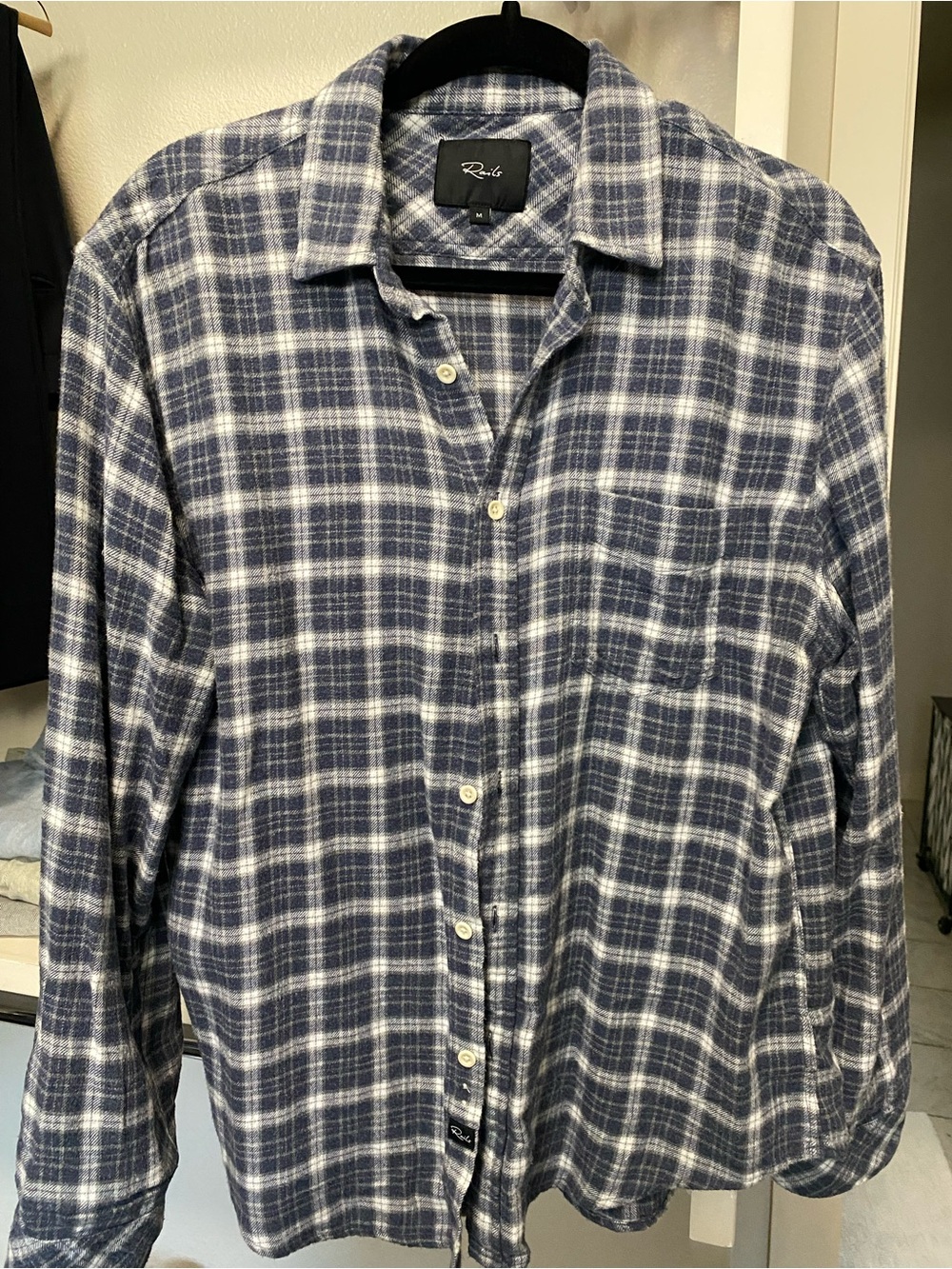 Rails Men's Navy Plaid flannel